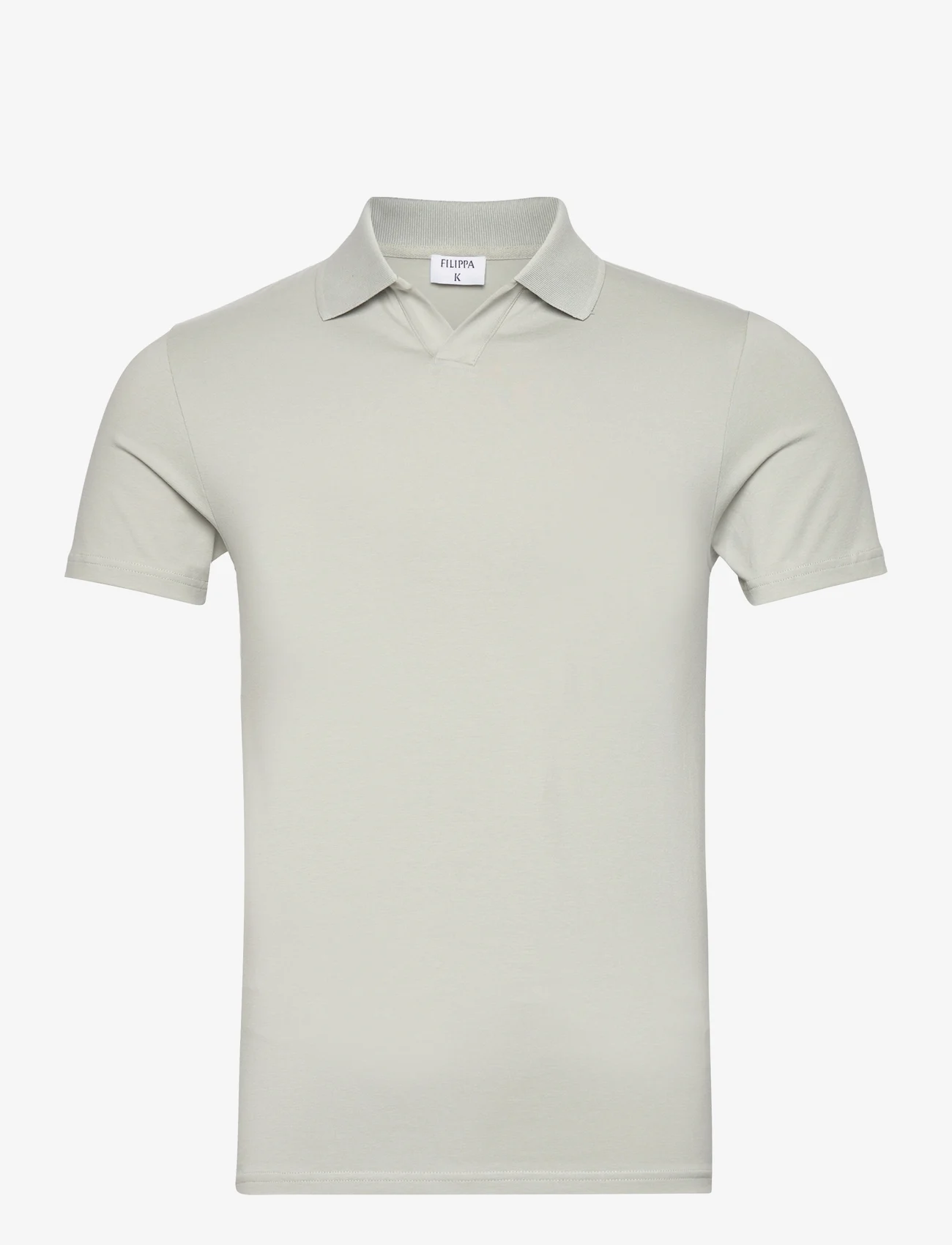 Filippa K - Stretch Cotton Polo T-Shirt - podstawowe koszulki - green grey - 0