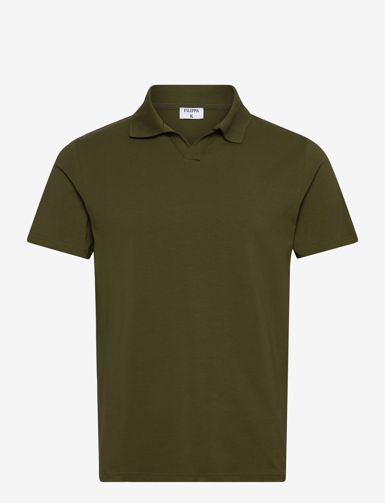 Filippa K - Stretch Cotton Polo T-Shirt - kortärmade pikéer - laurel green - 0