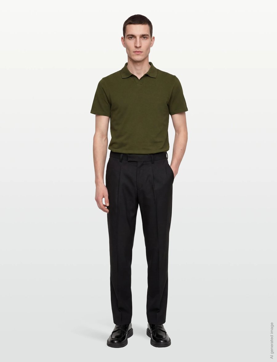 Filippa K - Stretch Cotton Polo T-Shirt - kortærmede poloer - laurel green - 0