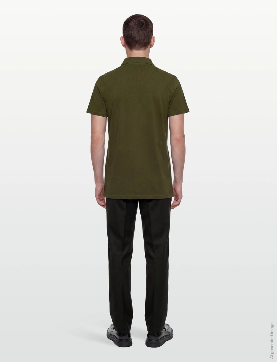 Filippa K - Stretch Cotton Polo T-Shirt - kortærmede poloer - laurel green - 4