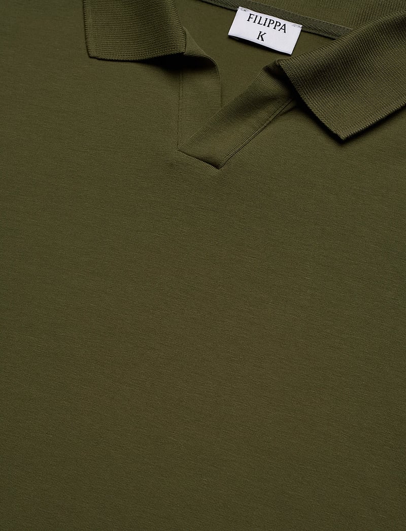 Filippa K - Stretch Cotton Polo T-Shirt - kortärmade pikéer - laurel green - 2