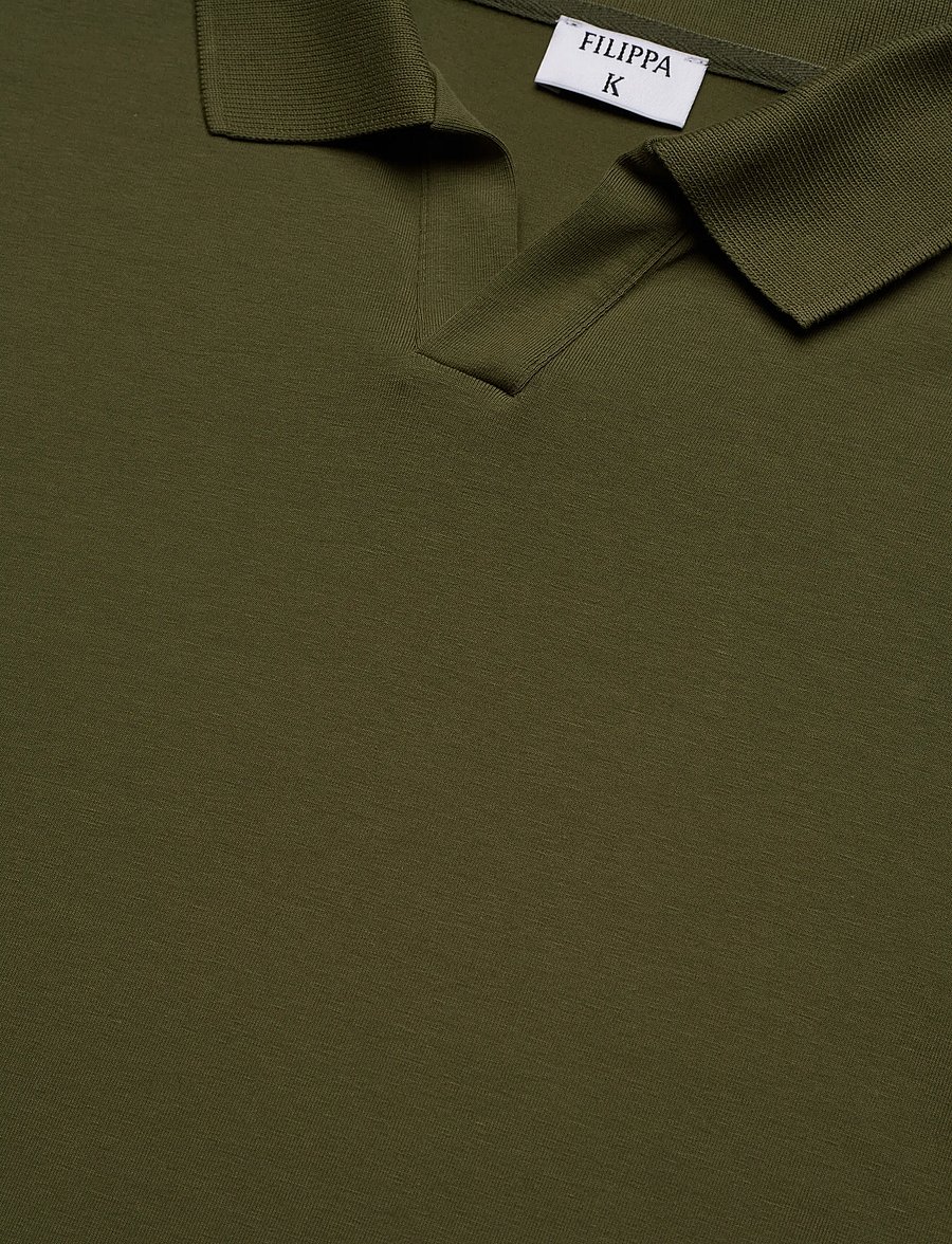 Filippa K - Stretch Cotton Polo T-Shirt - kortærmede poloer - laurel green - 5