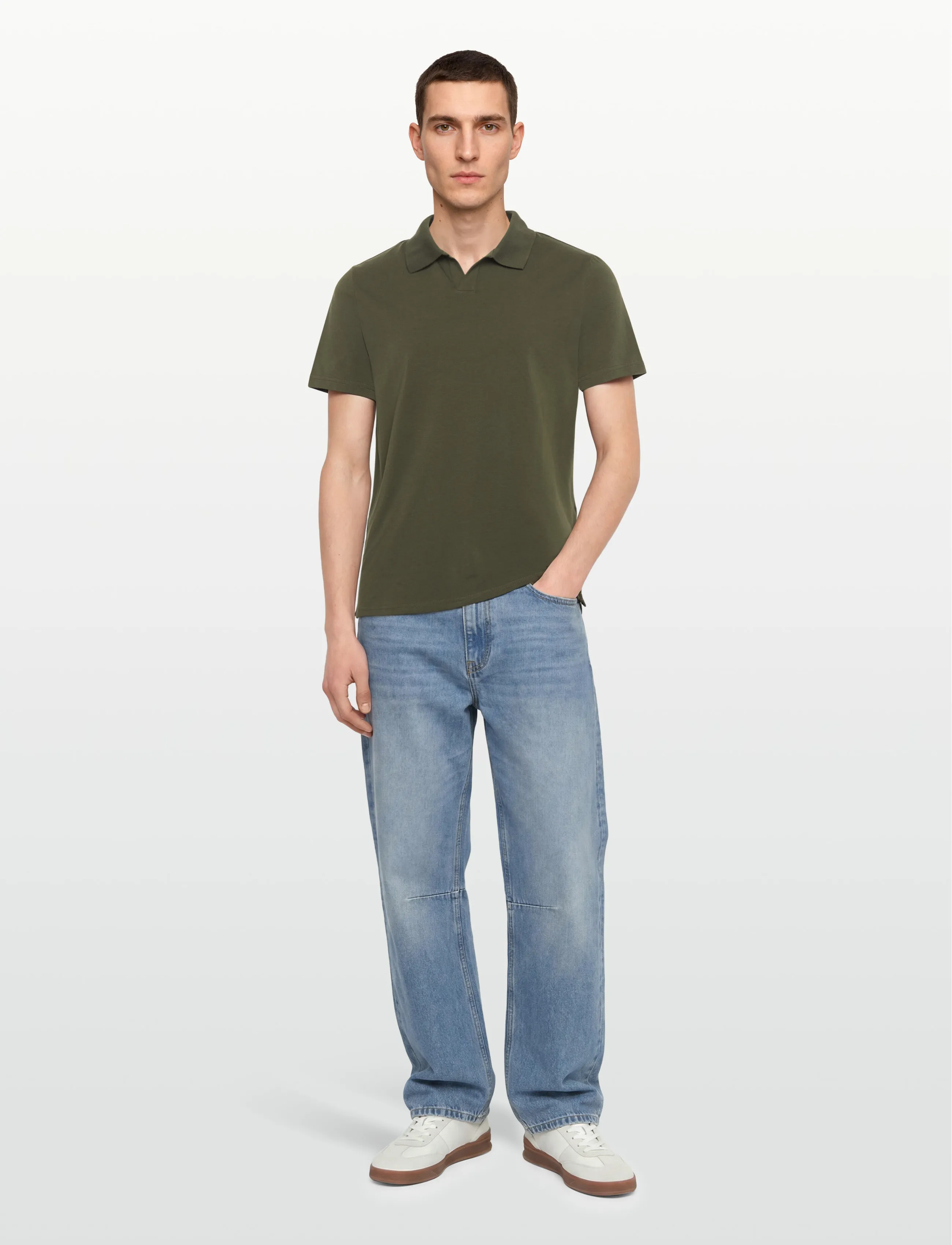 Filippa K Stretch Cotton Polo T-Shirt - Pólóbolir - MIDNIGHT OLIVE / khaki/green