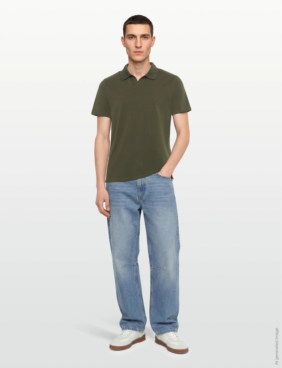 Filippa K - Stretch Cotton Polo T-Shirt - kortærmede poloer - midnight olive - 0
