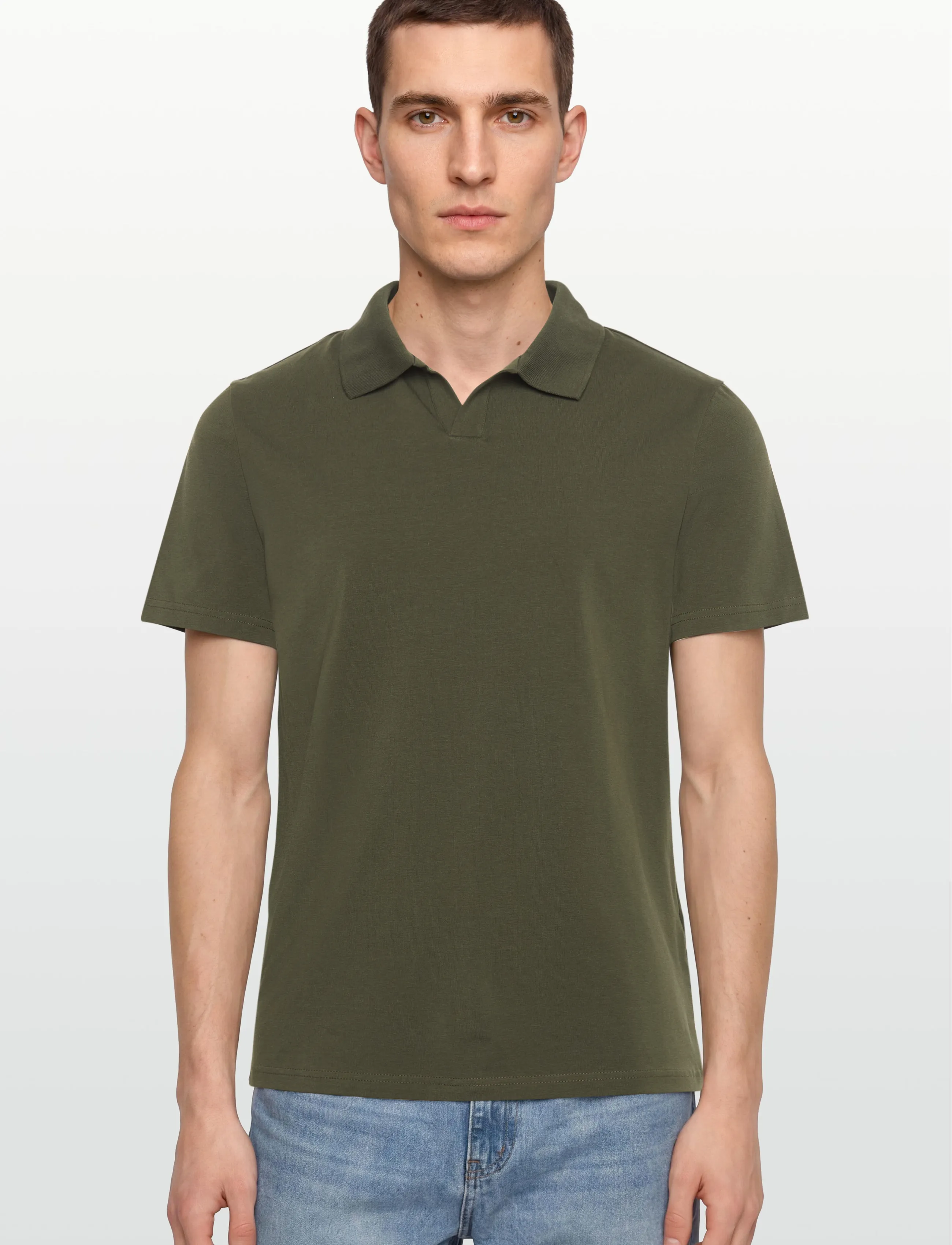 Filippa K - Stretch Cotton Polo T-Shirt - kortærmede poloer - midnight olive - 3