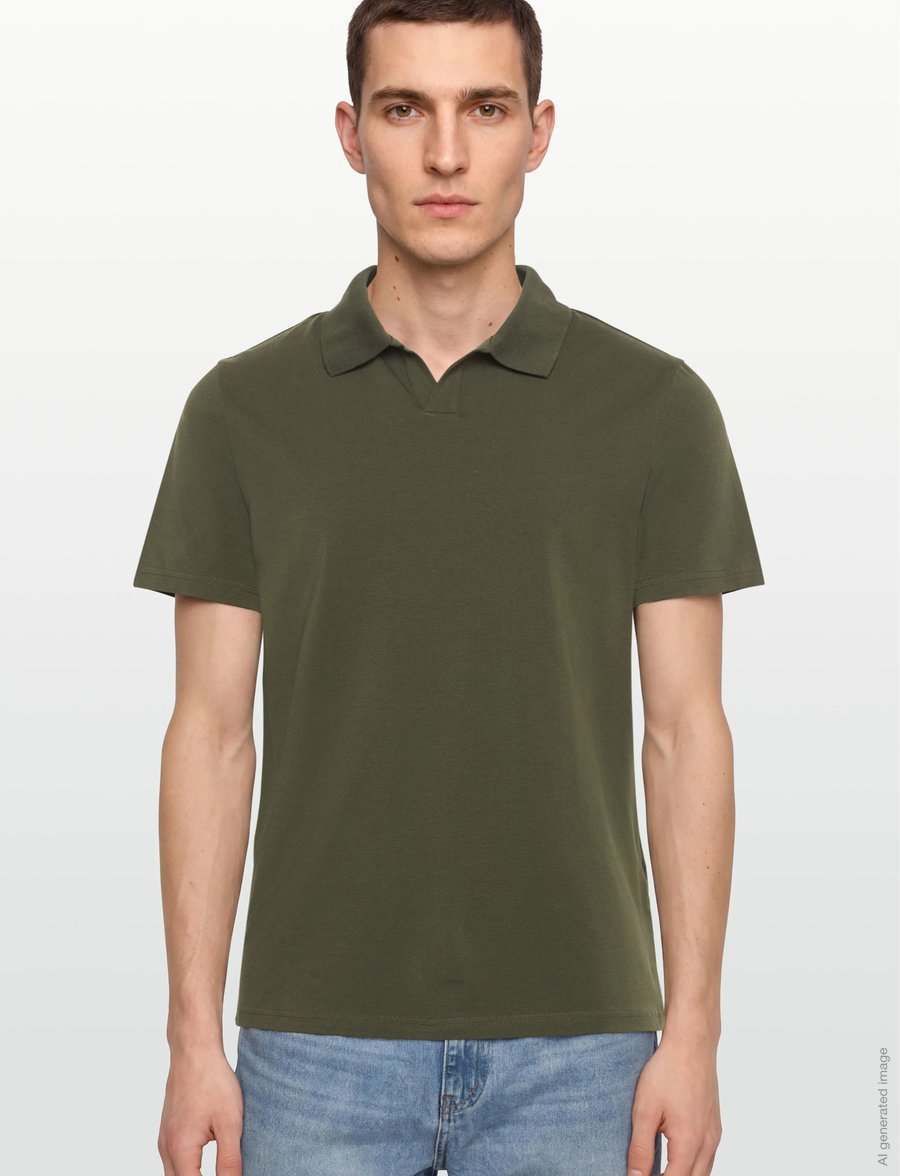 Filippa K - Stretch Cotton Polo T-Shirt - kortærmede poloer - midnight olive - 3