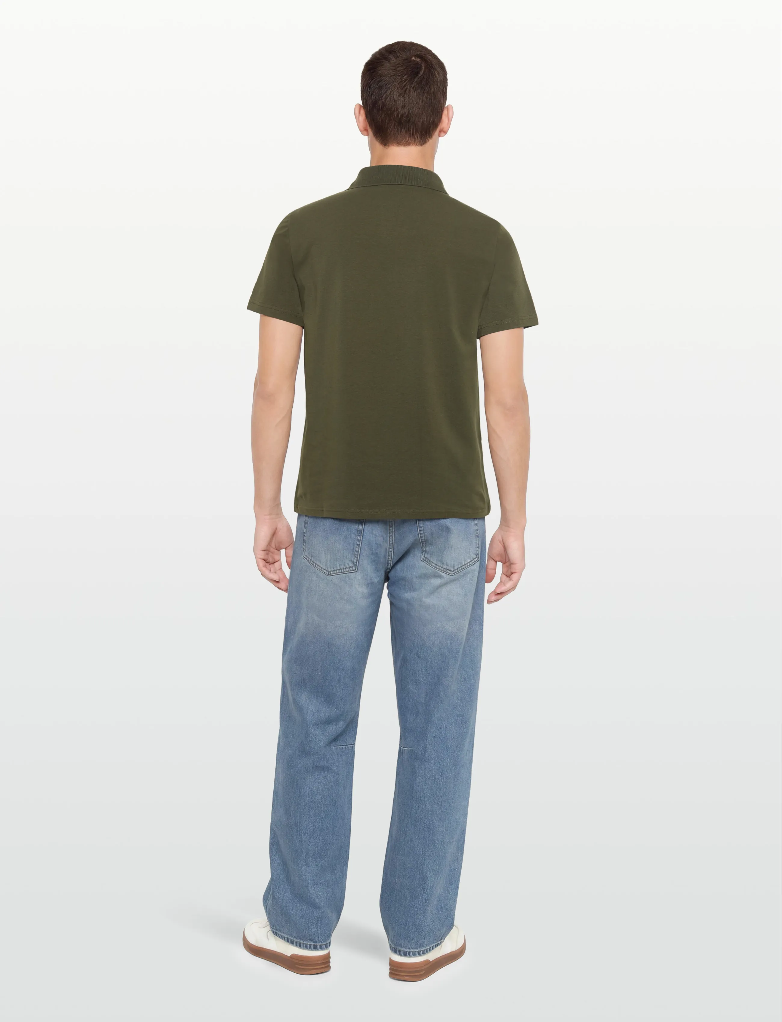Filippa K - Stretch Cotton Polo T-Shirt - kortærmede poloer - midnight olive - 4