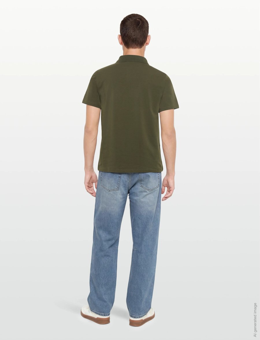 Filippa K - Stretch Cotton Polo T-Shirt - kortærmede poloer - midnight olive - 4