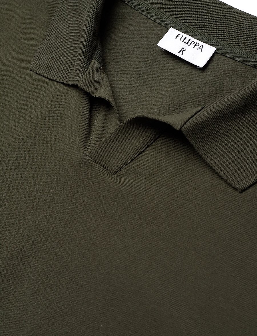 Filippa K - Stretch Cotton Polo T-Shirt - kortærmede poloer - midnight olive - 5