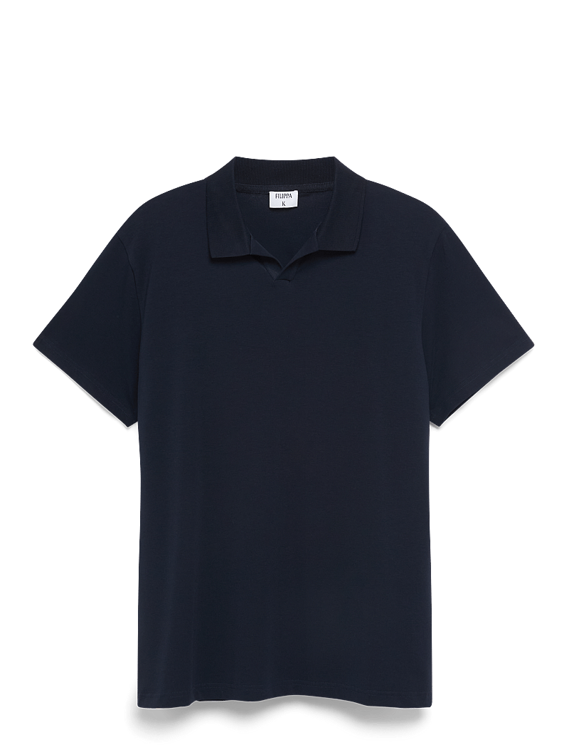 Filippa K - Stretch Cotton Polo T-Shirt - kortærmede poloer - navy - 1