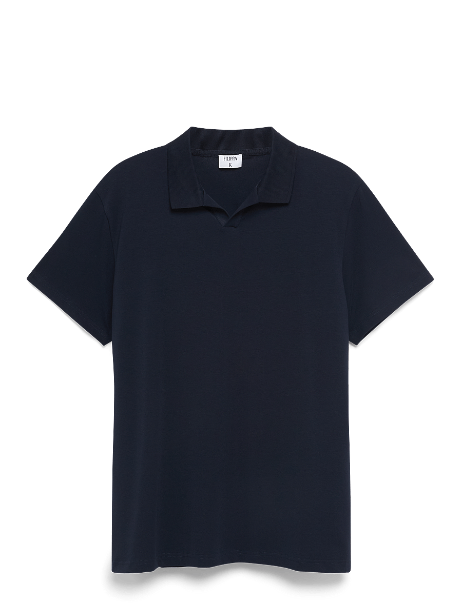 Filippa K - Stretch Cotton Polo T-Shirt - kurzärmelig - navy - 1