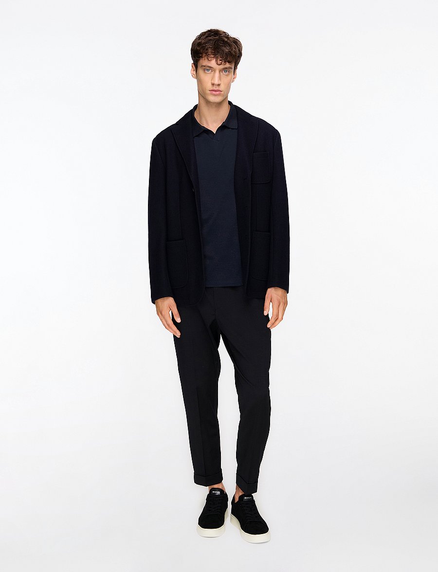 Filippa K - Stretch Cotton Polo T-Shirt - kurzärmelig - navy - 2