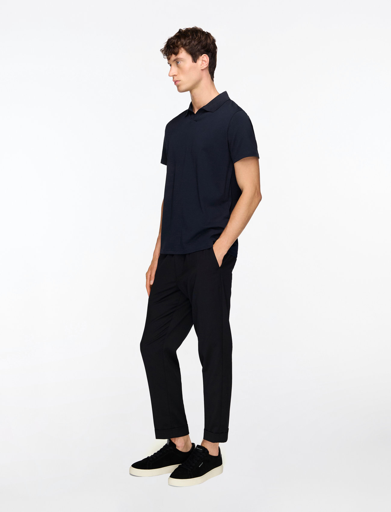 Filippa K - Stretch Cotton Polo T-Shirt - kortærmede poloer - navy - 3