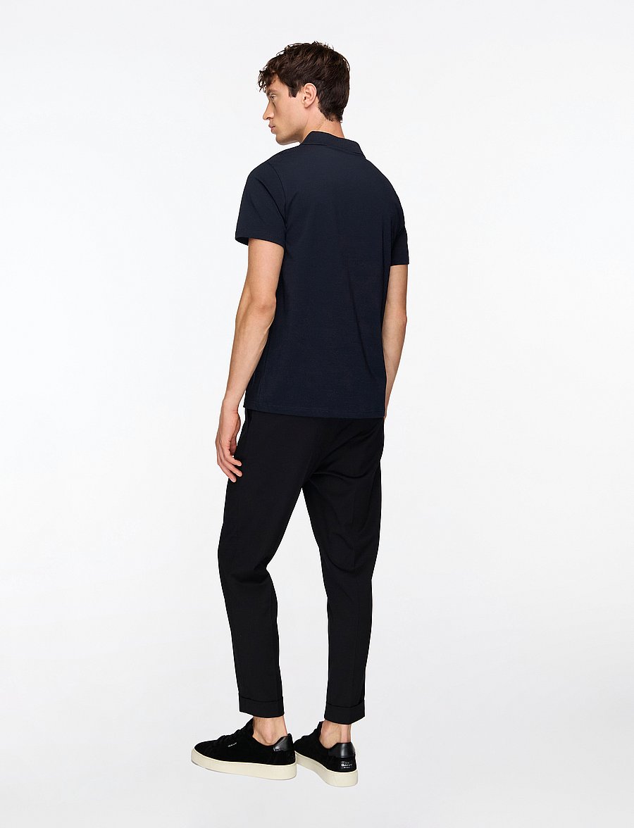 Filippa K - Stretch Cotton Polo T-Shirt - kurzärmelig - navy - 4