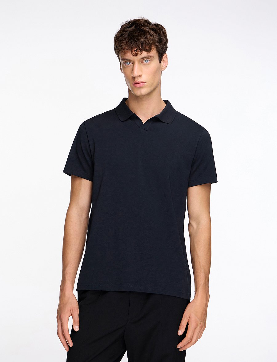 Filippa K - Stretch Cotton Polo T-Shirt - kurzärmelig - navy - 0