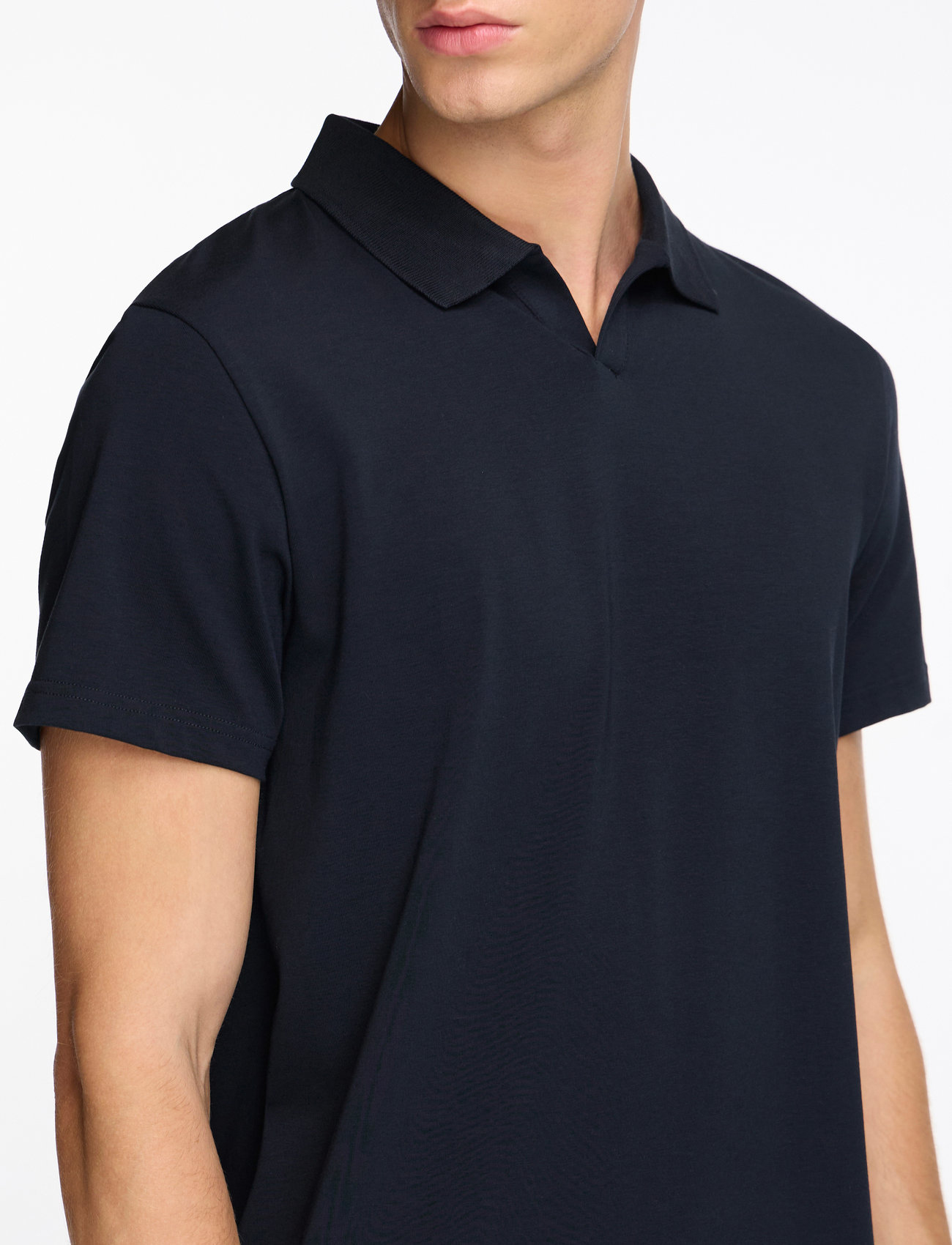 Filippa K - Stretch Cotton Polo T-Shirt - kortærmede poloer - navy - 5