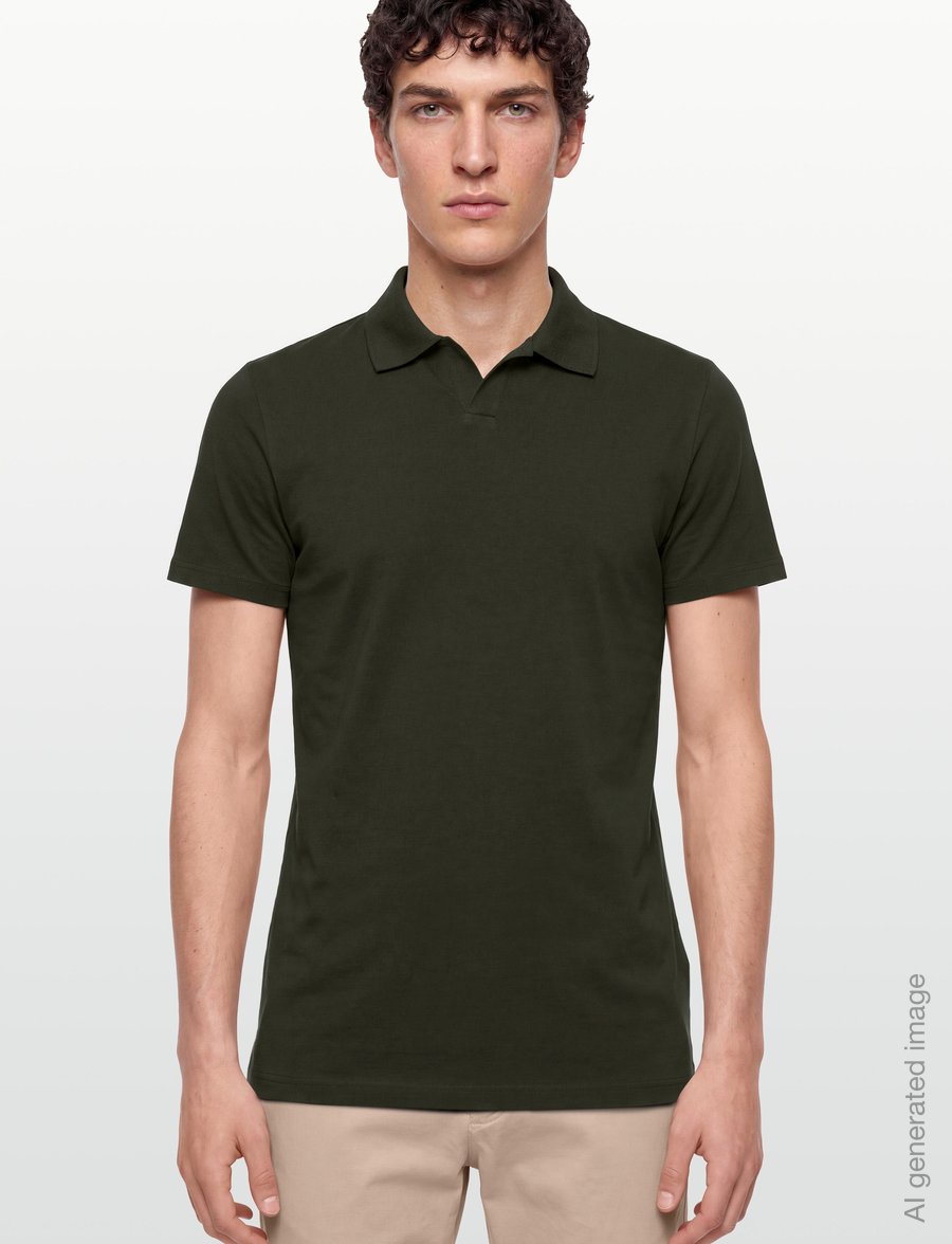 Filippa K - Stretch Cotton Polo T-Shirt - kortärmade pikéer - night green - 3
