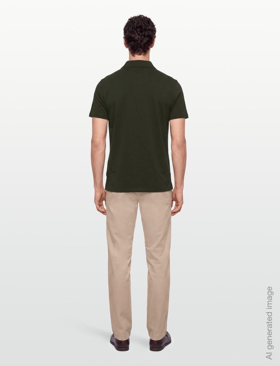 Filippa K - Stretch Cotton Polo T-Shirt - kortärmade pikéer - night green - 4