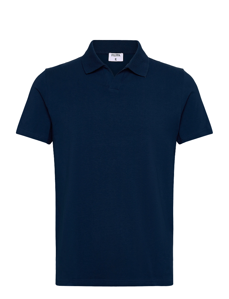 Filippa K - Stretch Cotton Polo T-Shirt - kortærmede poloer - night teal - 0