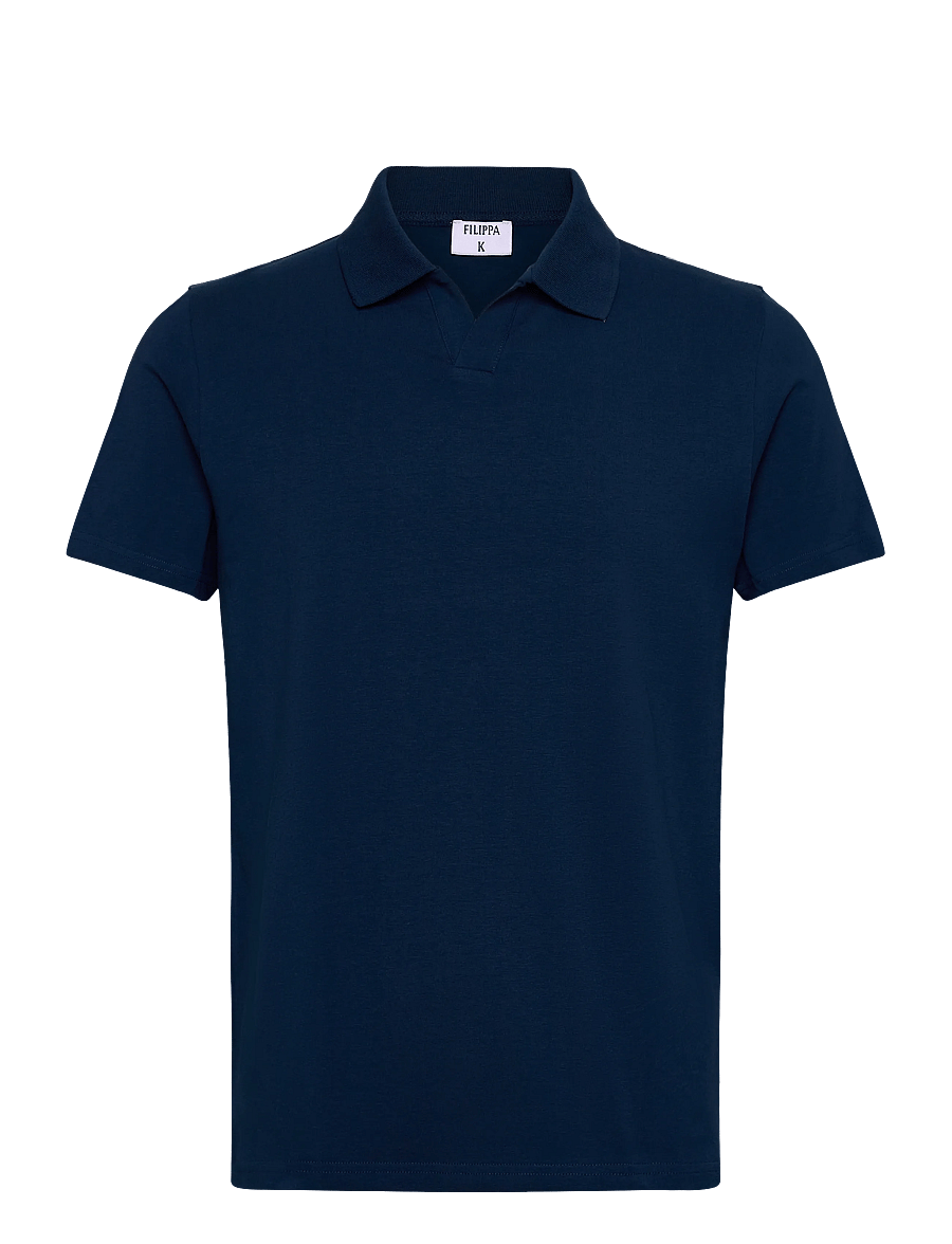 Filippa K - Stretch Cotton Polo T-Shirt - kortærmede poloer - night teal - 1