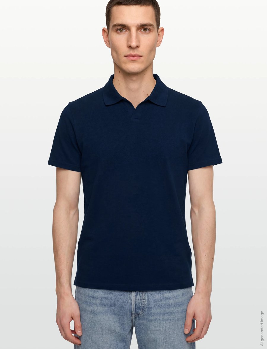 Filippa K - Stretch Cotton Polo T-Shirt - kortärmade pikéer - night teal - 3
