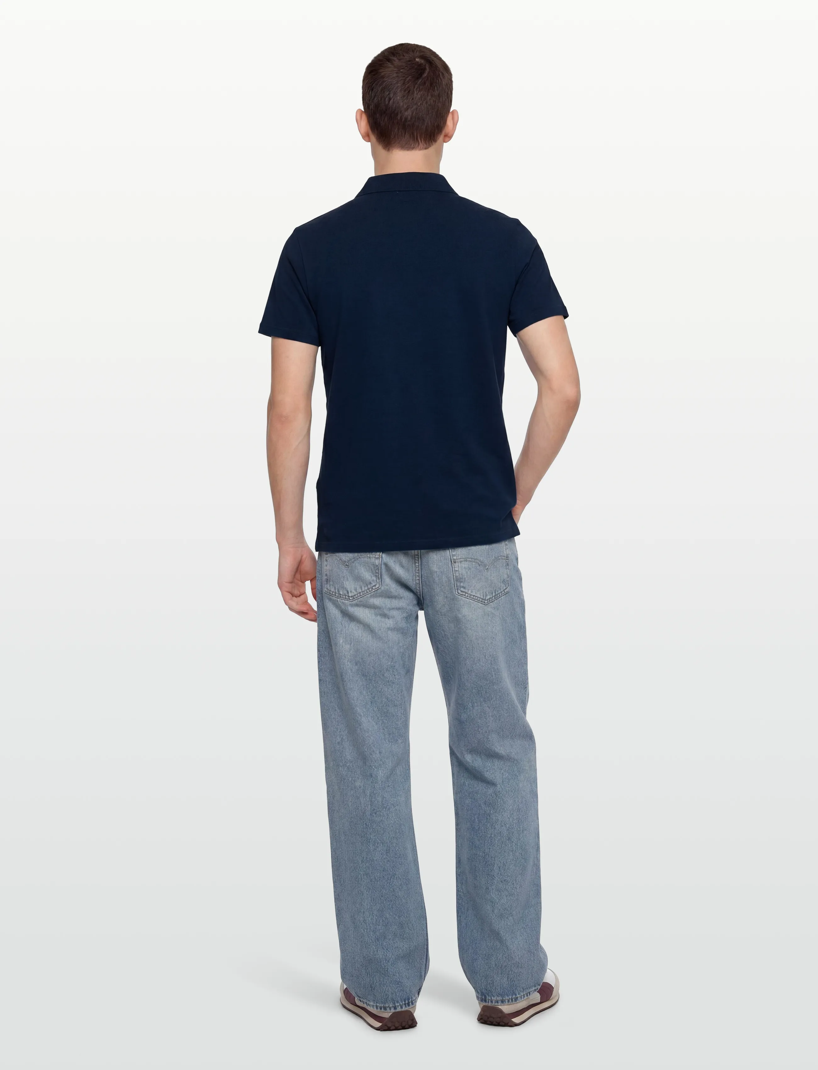 Filippa K - Stretch Cotton Polo T-Shirt - kortærmede poloer - night teal - 4