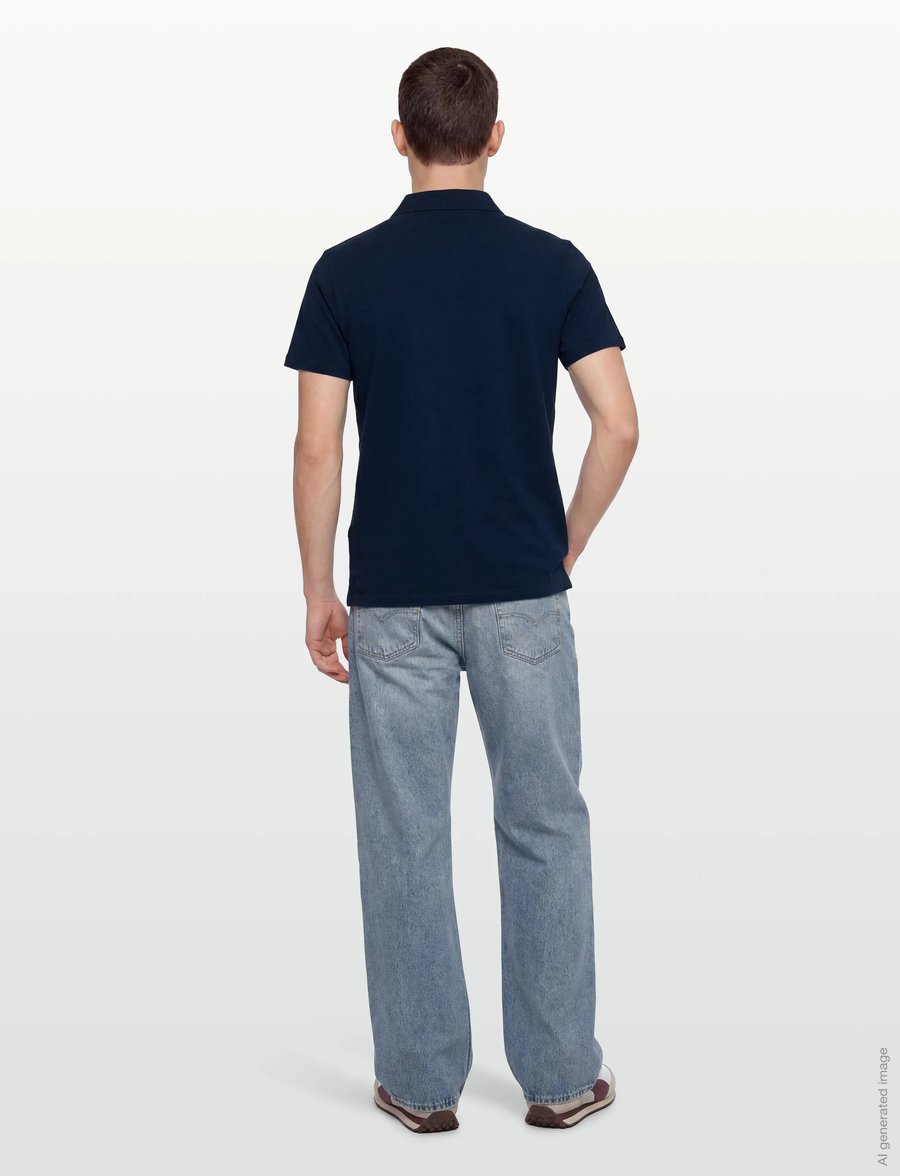 Filippa K - Stretch Cotton Polo T-Shirt - kortærmede poloer - night teal - 4