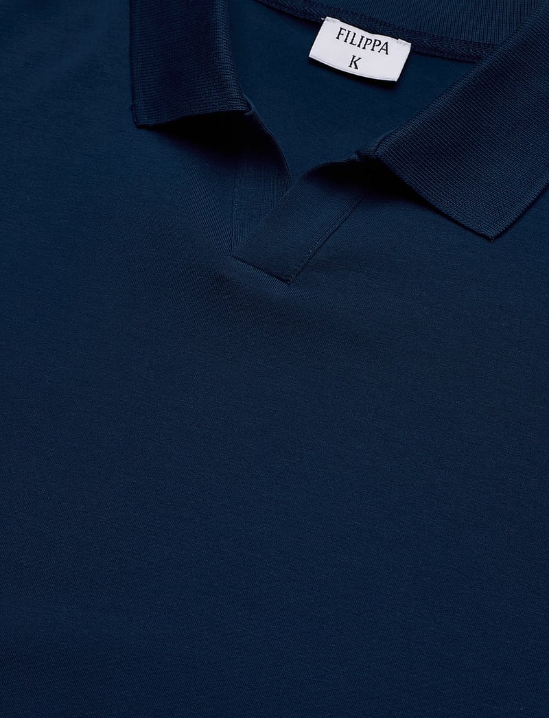 Filippa K - Stretch Cotton Polo T-Shirt - kortærmede poloer - night teal - 2