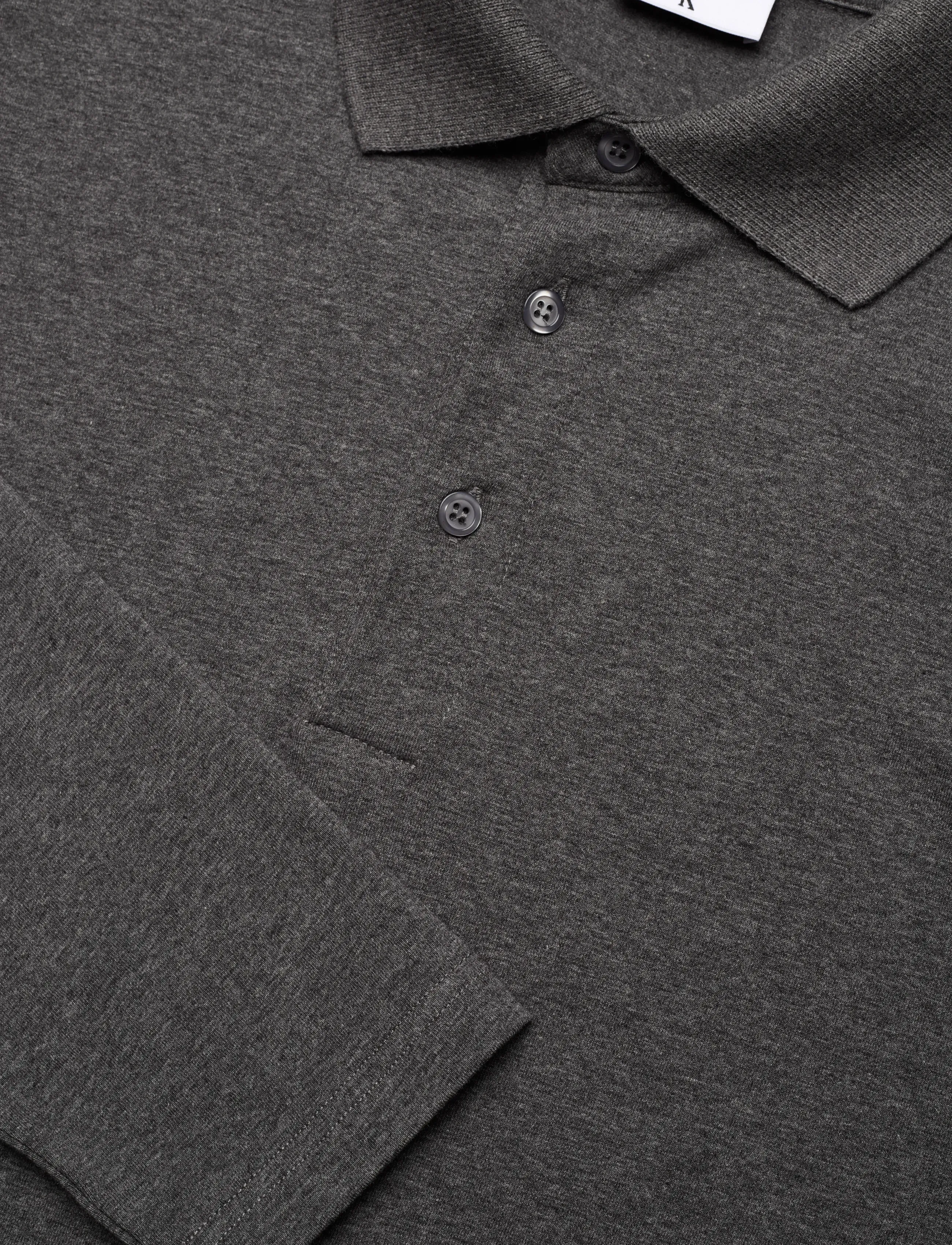 Filippa K - Luke Stretch Polo Shirt - polo marškinėliai ilgomis rankovėmis - anthracite melange - 2