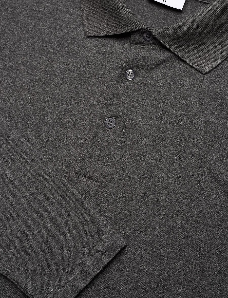 Filippa K - Luke Stretch Polo Shirt - polo marškinėliai ilgomis rankovėmis - anthracite melange - 2