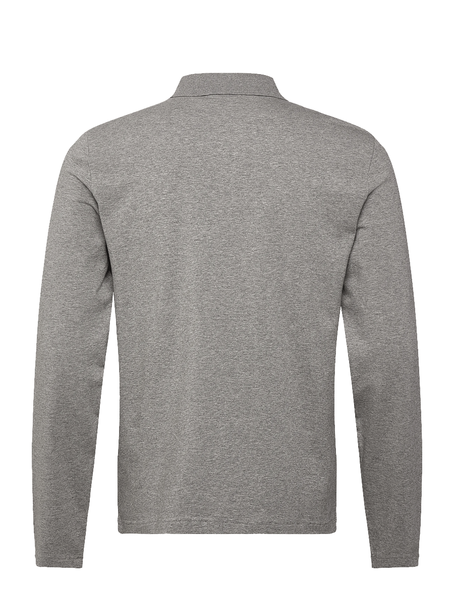 Filippa K - Luke Stretch Polo Shirt - langärmelig - mid grey melange - 1
