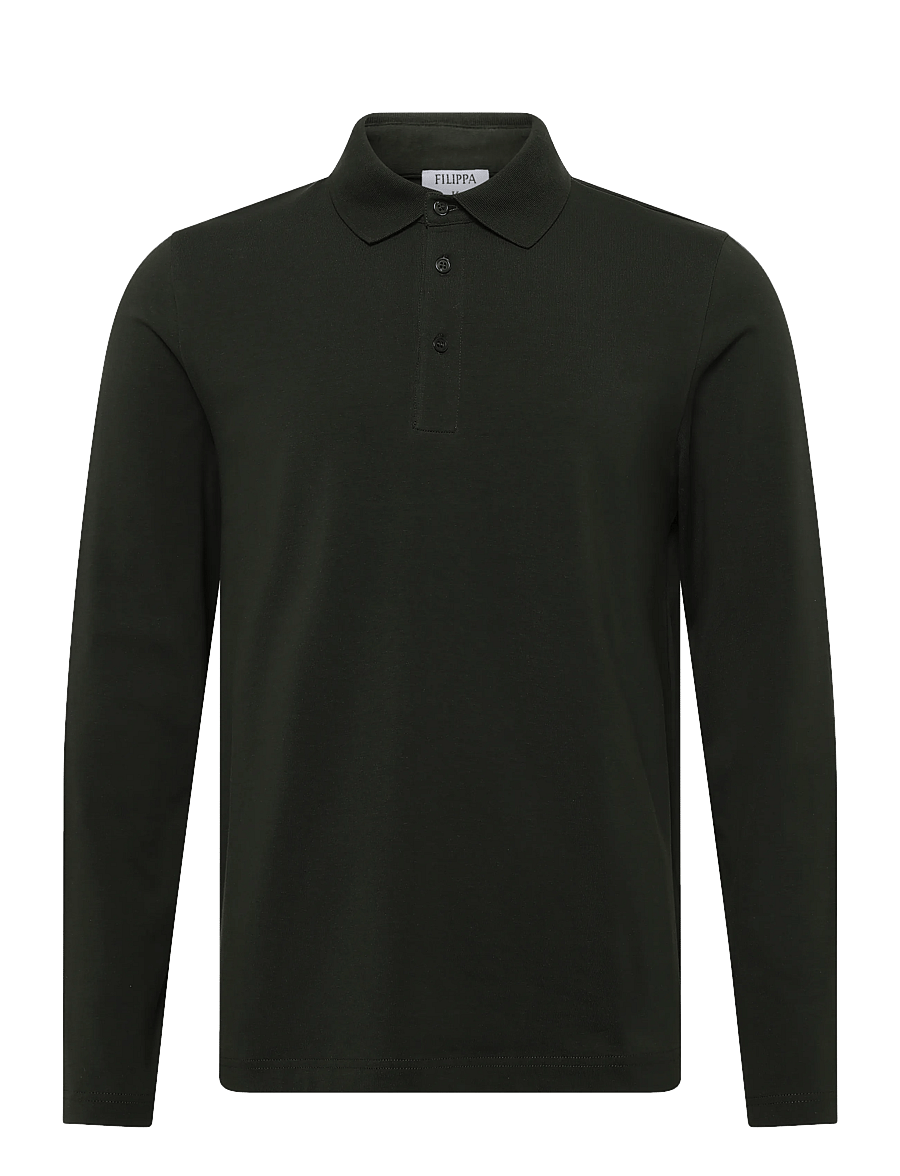 Filippa K - Luke Stretch Polo Shirt - langärmelig - night green - 0