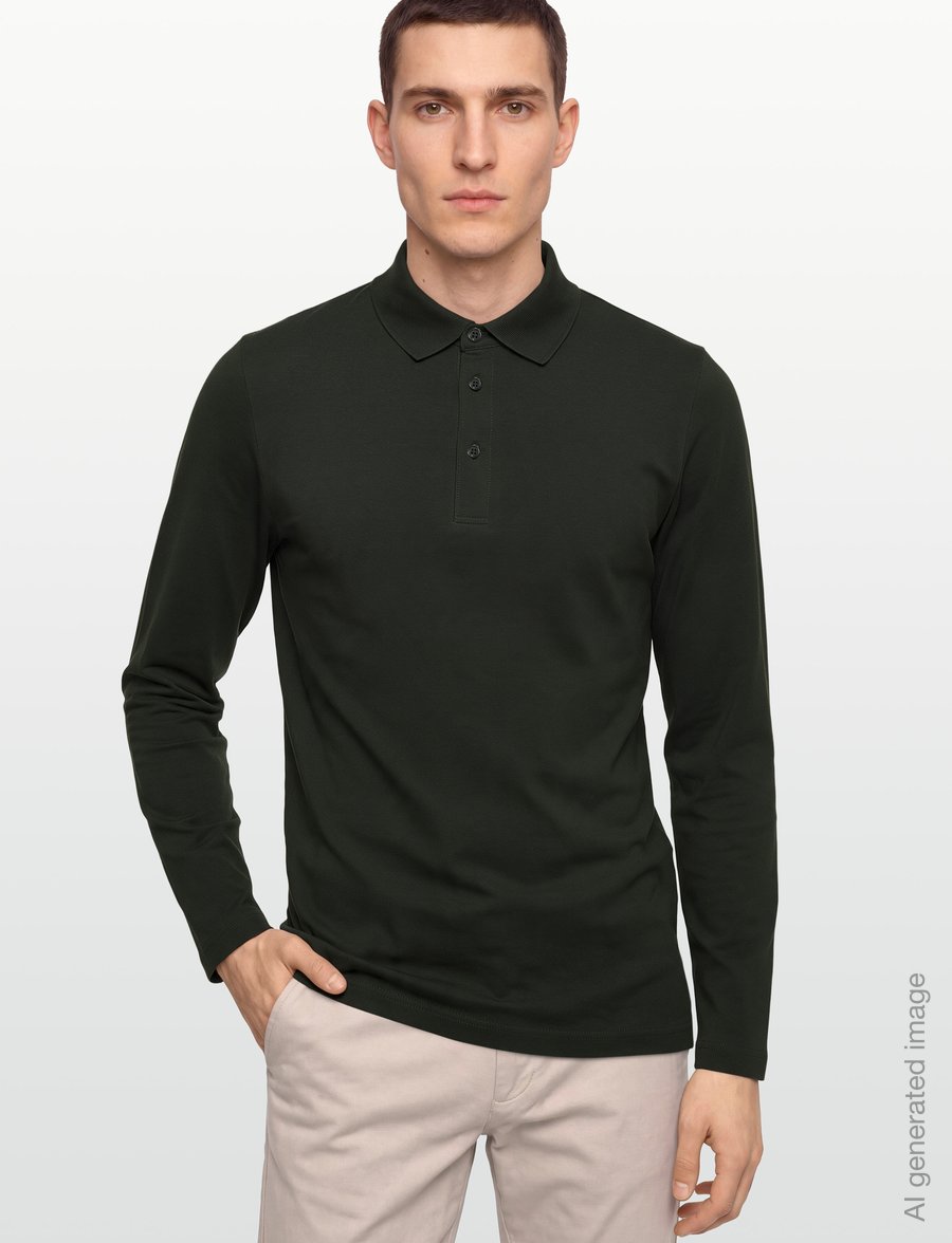 Filippa K - Luke Stretch Polo Shirt - polo shirts - night green - 3