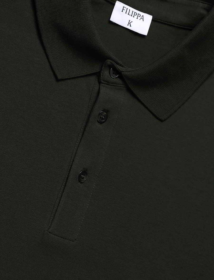 Filippa K - Luke Stretch Polo Shirt - langärmelig - night green - 2