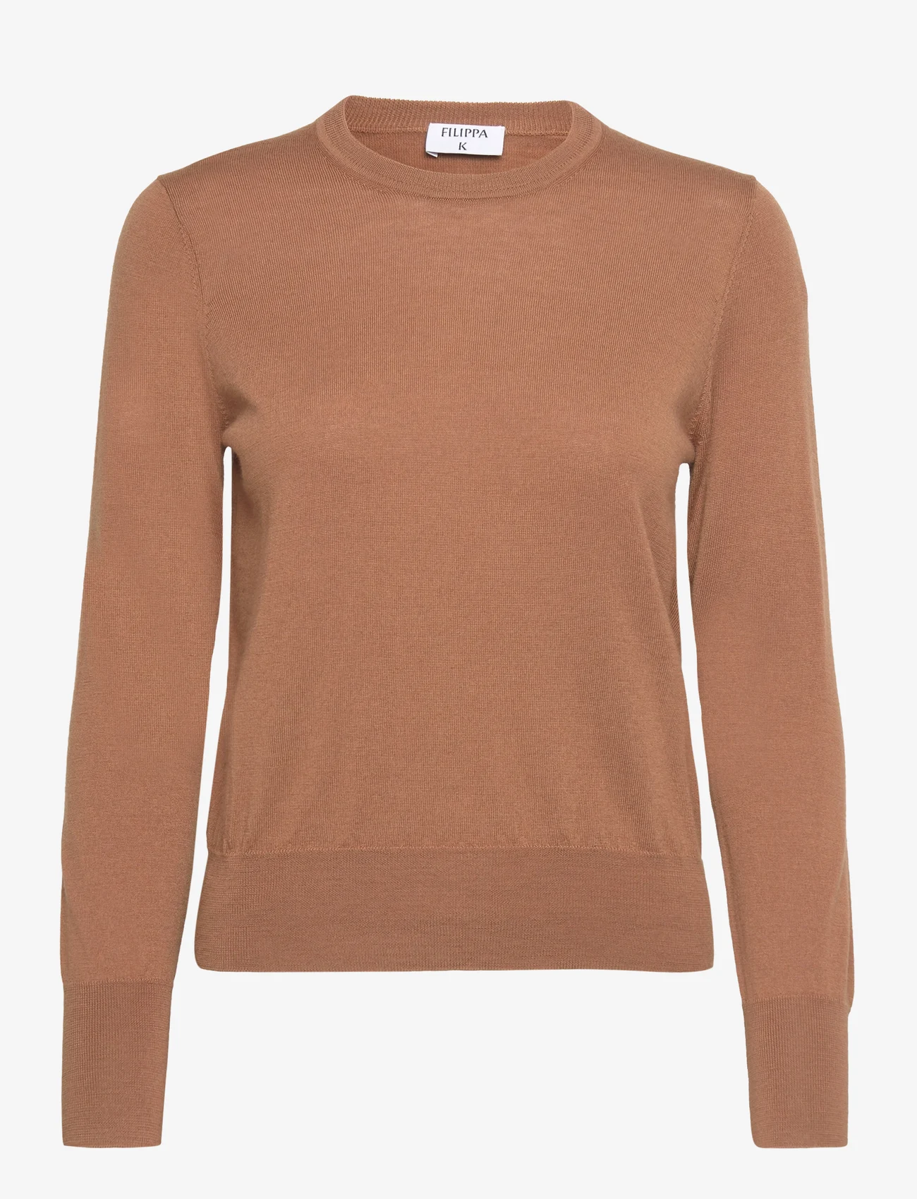 Filippa K - Merino R-neck Sweater - tröjor - camel - 0