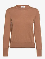 Merino R-neck Sweater - CAMEL