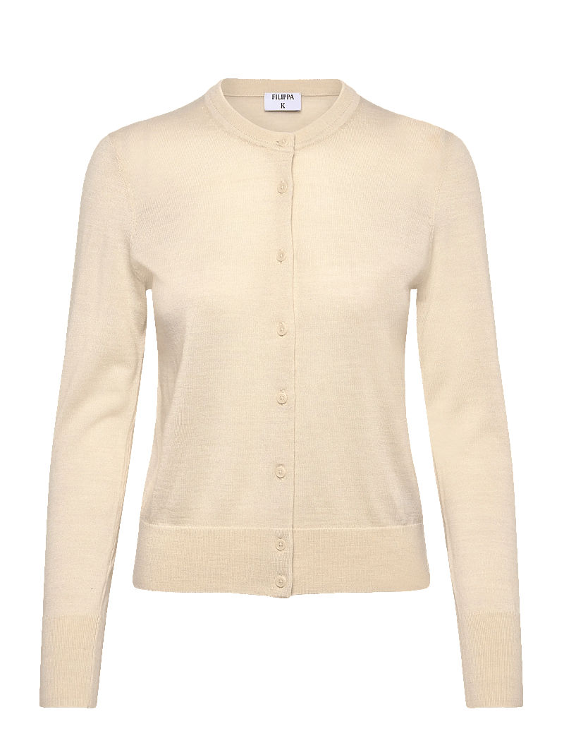 Filippa K - Merino Short Cardigan - koftor - cream white - 0