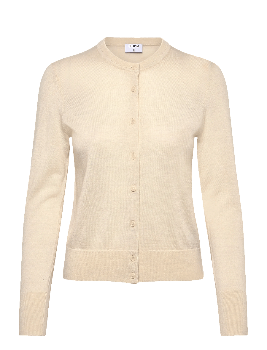 Filippa K - Merino Short Cardigan - cardigans - cream white - 0
