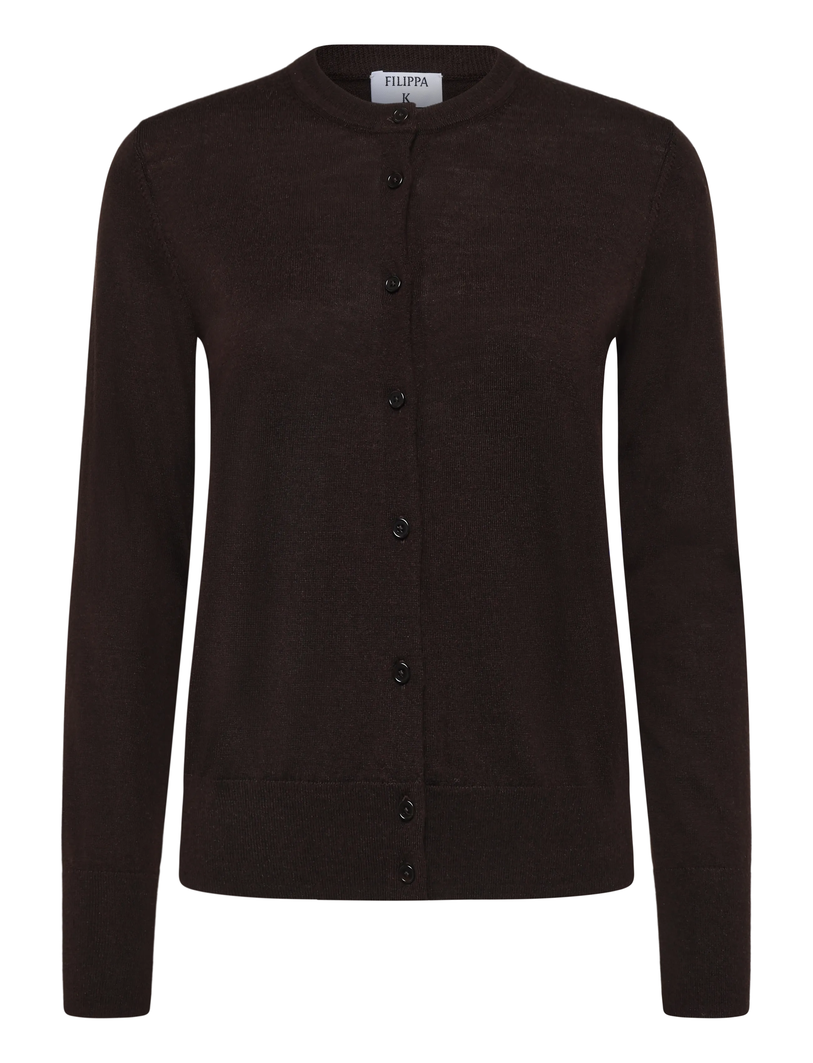 Filippa K Merino Short Cardigan - Kläder - DARK CHOCOLATE / brown