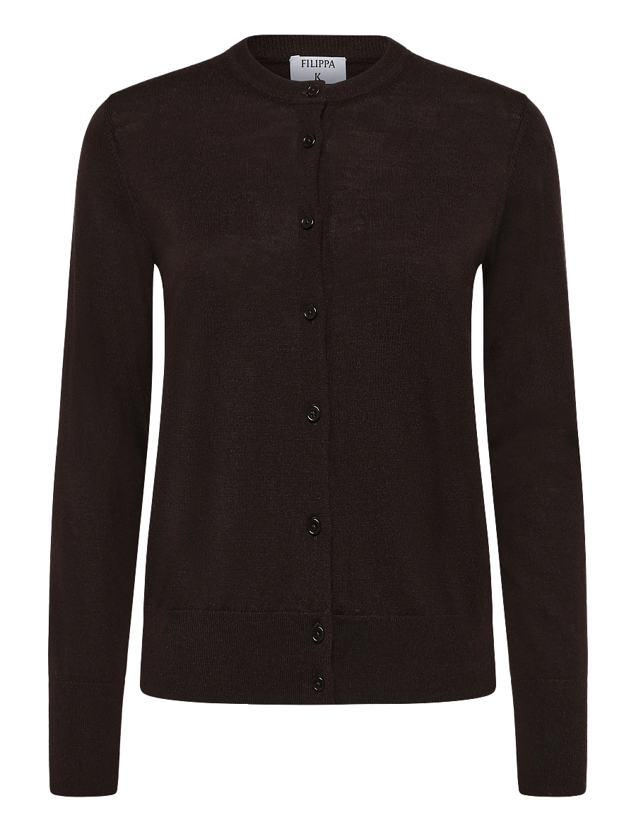 Filippa K - Merino Short Cardigan - koftor - dark chocolate - 0