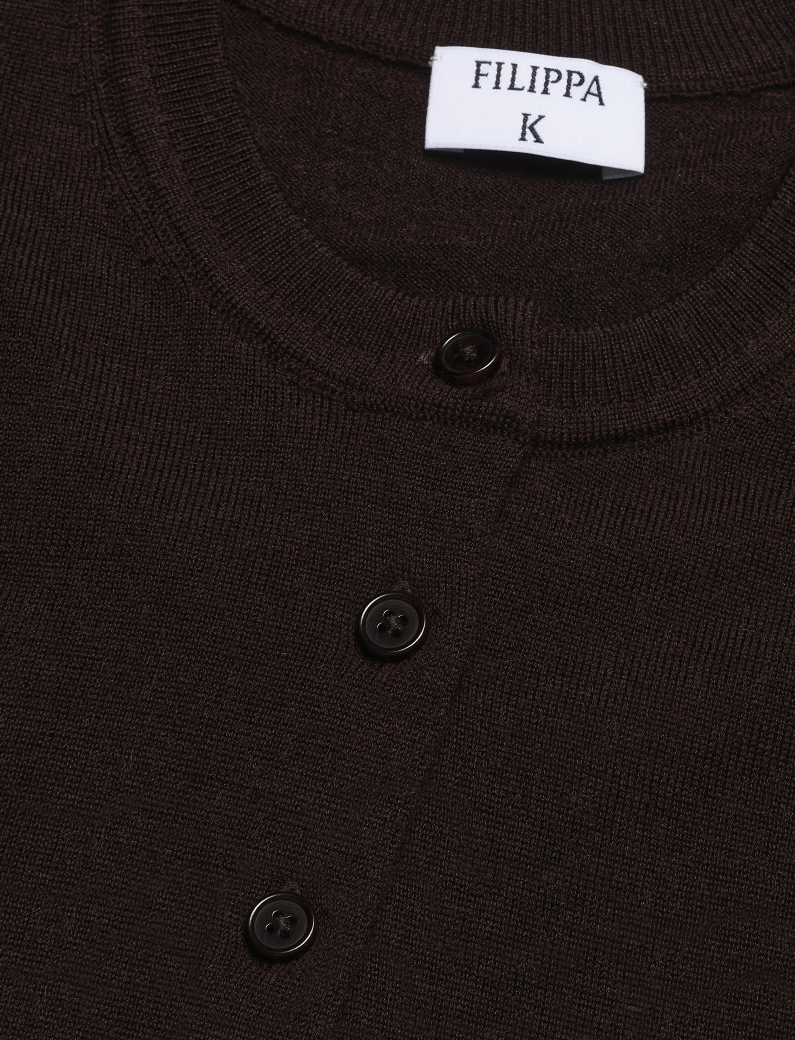 Filippa K - Merino Short Cardigan - koftor - dark chocolate - 2