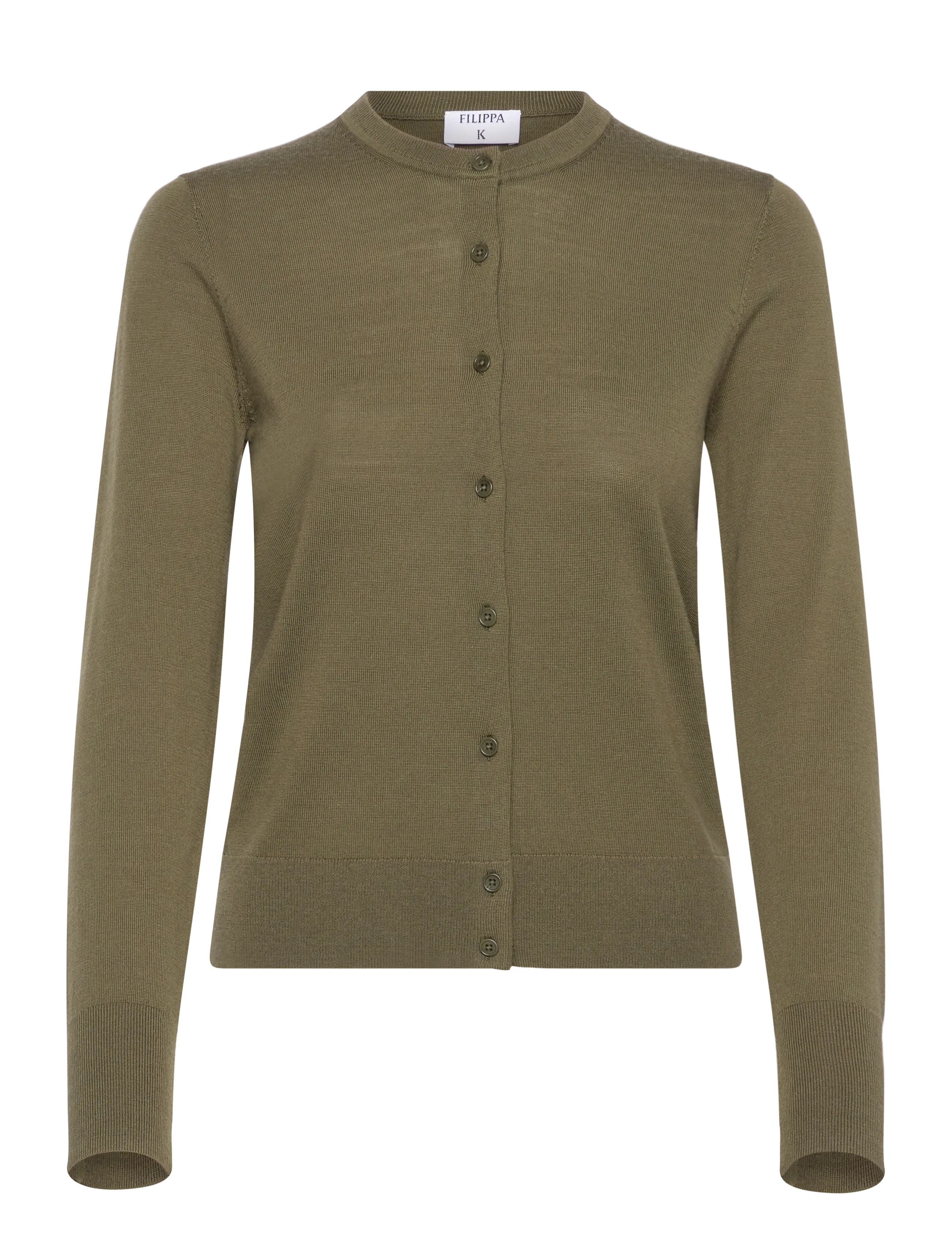 Merino Short Cardigan - LAUREL GREEN