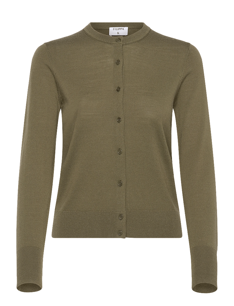 Filippa K - Merino Short Cardigan - koftor - laurel green - 0