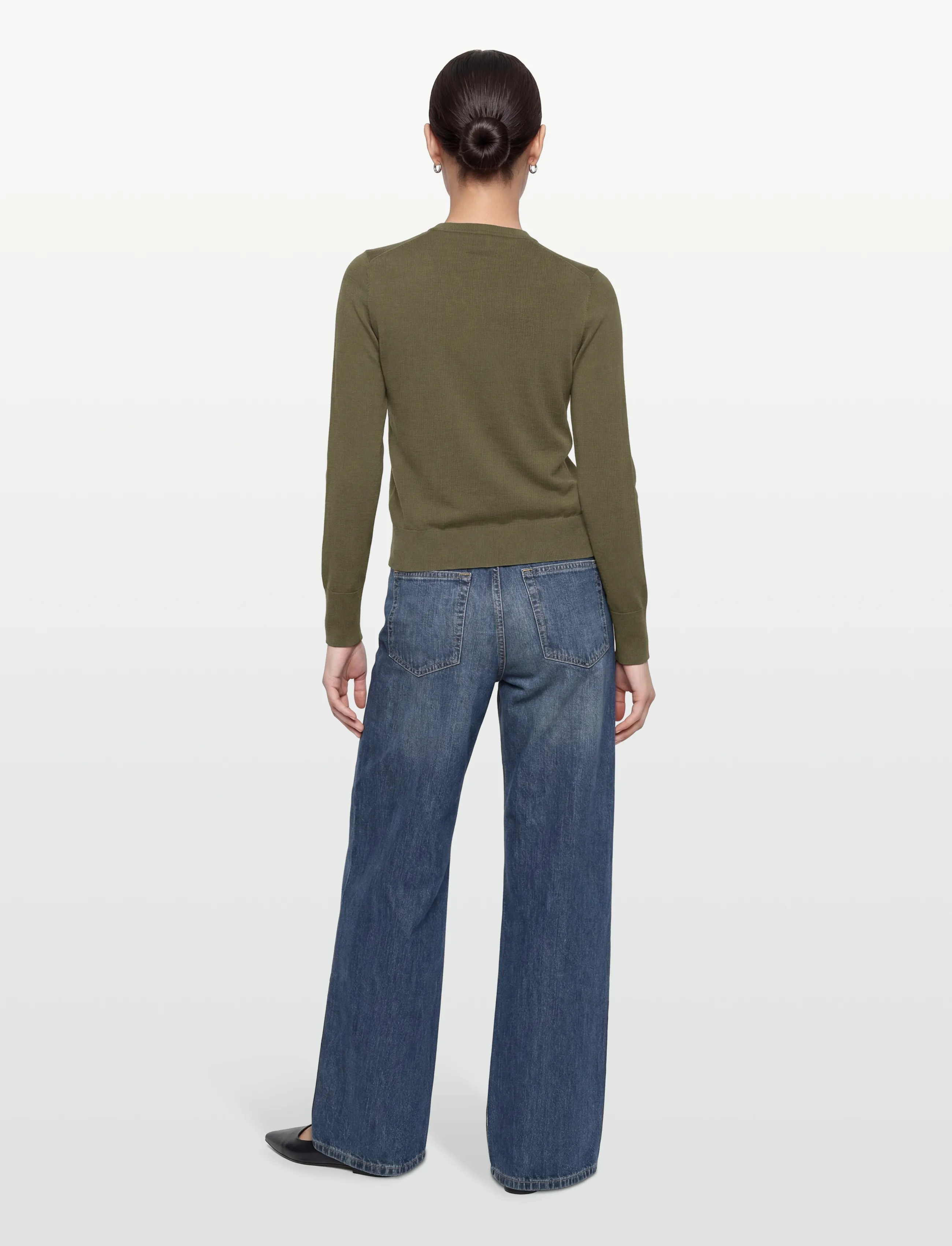 Filippa K - Merino Short Cardigan - kardiganid - laurel green - 4
