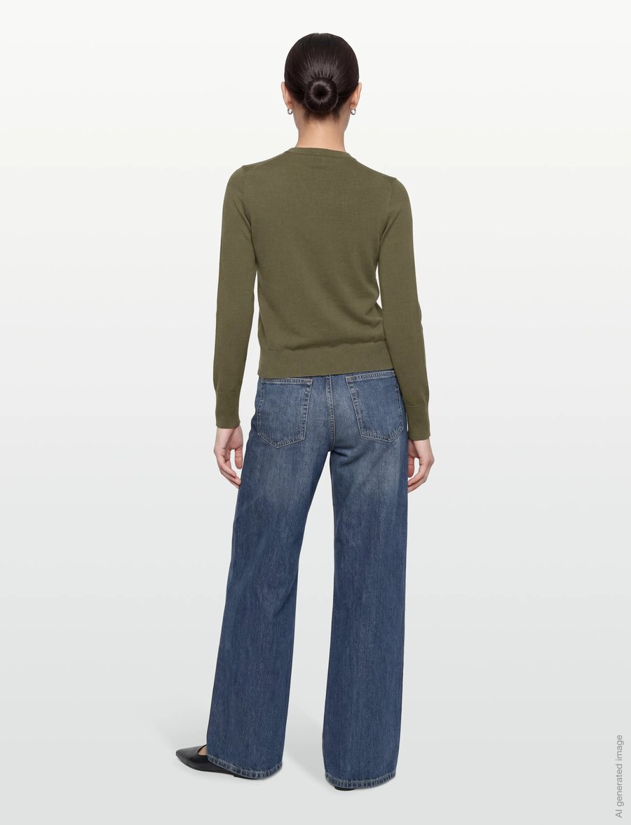 Filippa K - Merino Short Cardigan - kardiganid - laurel green - 4