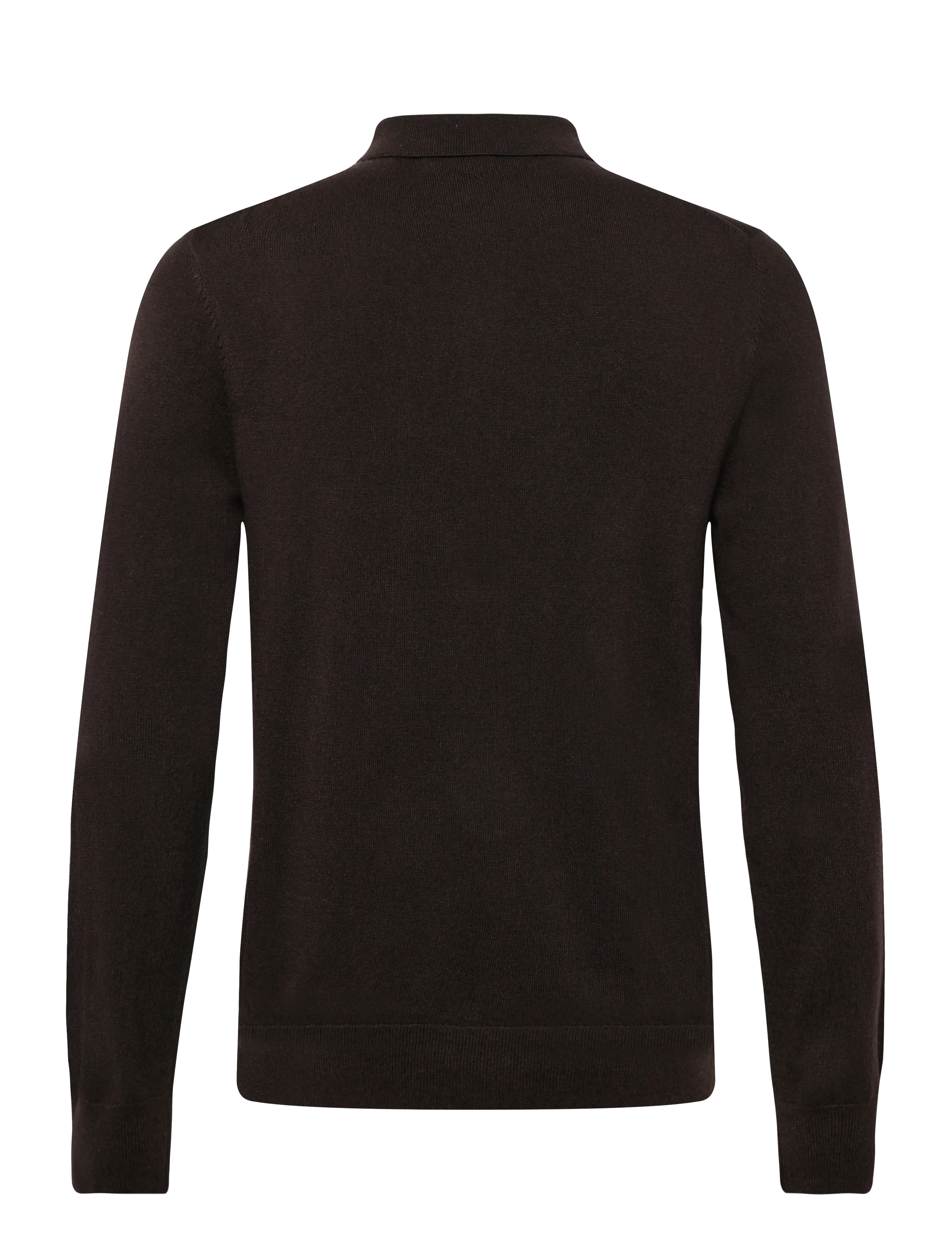 Filippa K - Knitted Polo Shirt - langärmelige strick-polohemden - dark chocolate - 1