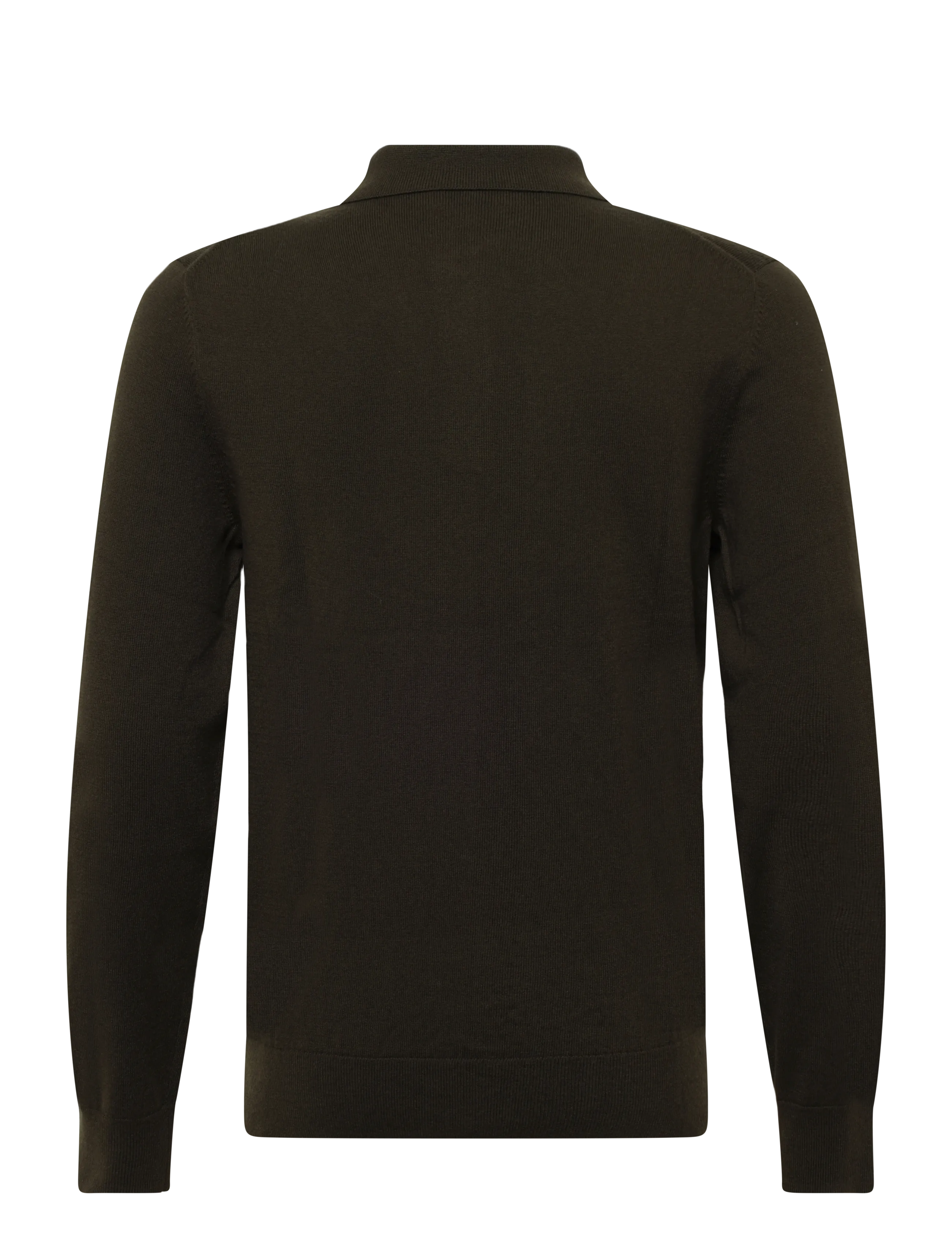 Filippa K - Knitted Polo Shirt - långärmade stickade pikétröjor - dark moss green - 1