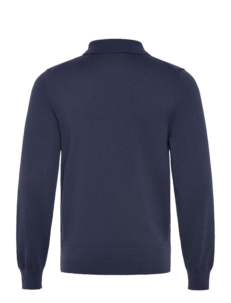 Filippa K - Knitted Polo Shirt - stickade pikéer - dusk blue - 1
