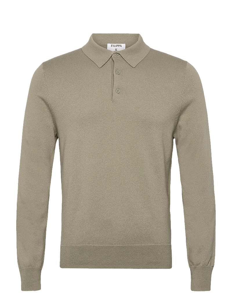 Filippa K - Knitted Polo Shirt - stickade pikéer - light green - 0