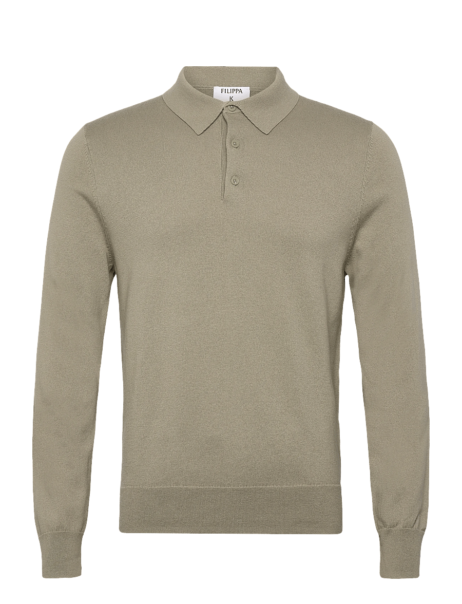 Filippa K - Knitted Polo Shirt - pikkade varrukatega kootud polosärgid - light green - 1